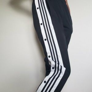 Black Adidas tearaway track pants
